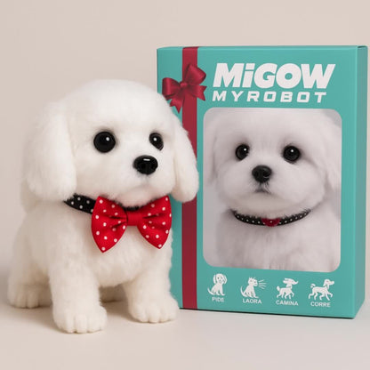 Interactive Robotic Plush White Labrador Puppy Toy Walks Barks Wags Tail Realistic Electronic Pet Dog Gift Box Kids Birthday Christmas Holiday Gift Boys Girls Ages 3 and Up