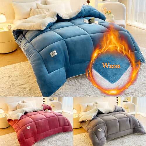 All Season Comforter Thick Soft Quilted Box Stitch | Ultra Breathable Machine Washable Down Alternative Duvet | Twin Full Queen King | Autumn Winter Spring Bedding | Rouge Black Grey Blue Green