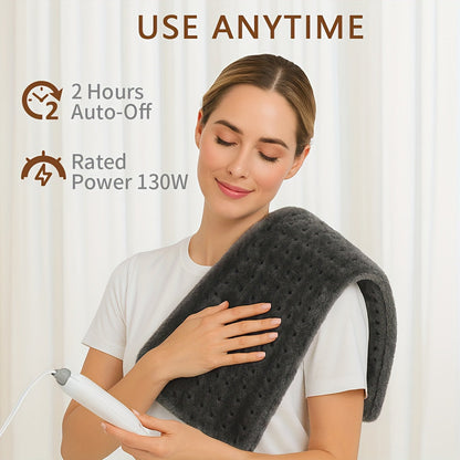 Heating Pad for Back Neck Shoulders & Cramps – Ultra Soft Flannel with 6 Heat Settings, Dry & Moist Heat, Auto Shut-Off, Machine Washable, 3 Sizes (12x15 / 12x24 / 17x33 in), Perfect Gift for Mom