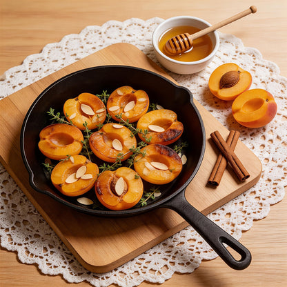 Cast Iron Skillet Set 3-Piece 6 8 10 Inch Pre-Seasoned Non-Stick Heavy Duty Oven Grill Campfire Safe Even Heat for Steak Cornbread Baking – Rustic Kitchen Cookware