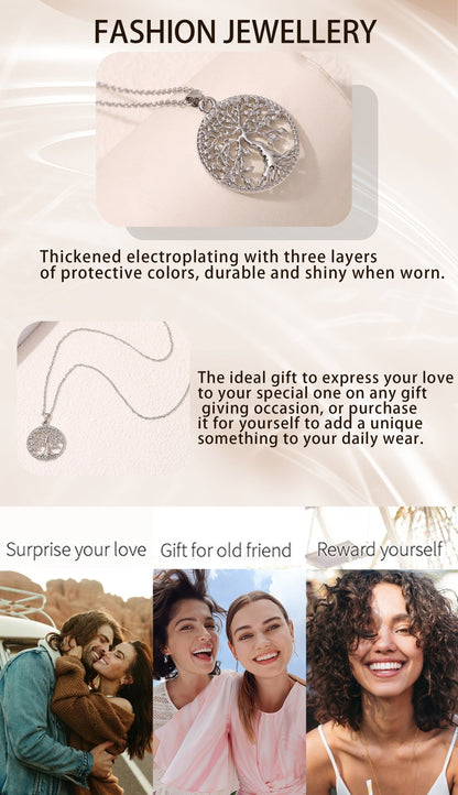 925 Sterling Silver Tree of Life Pendant Necklace for Women – Hypoallergenic Boho Vintage Style, Perfect Gift for Her, Casual & Dressy Wear