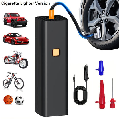 Portable Tire Inflator Air Compressor Pump for Car Tires, Bicycle, Motorcycle & Balls, Digital Pressure Gauge, Auto Shut-Off, USB & Cigarette Lighter Versions Available