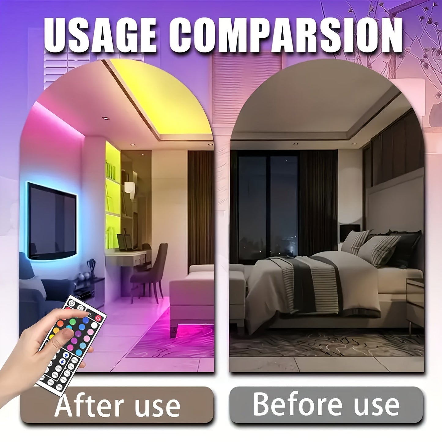 LED Strip Lights 100ft RGB Color Changing – Smart Remote Control, Stepless Dimming, Flashing & DIY Modes, Indoor TV Backlight, Bedroom, Living Room, Stairs, Party & Holiday Decor