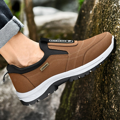 Men's Low-Top Letter Print Casual Sneakers Slip-On Athletic Shoes with Cushioned Insole – Comfortable Round Toe for Gym, Office & Daily Wear, Sizes US 6–11