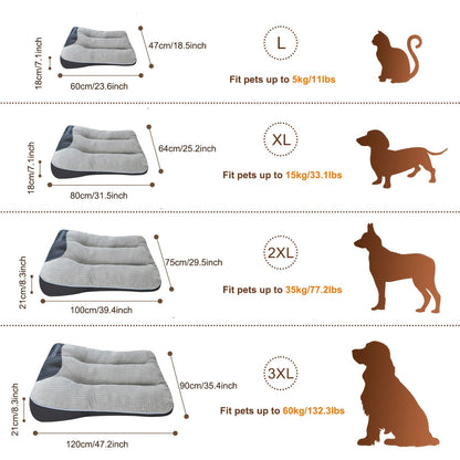 Luxury Plaid Pet Futon Sofa Bed for Medium & Large Dogs and Cats – All-Season Soft Polyester Fill, Non-Slip Bottom, Perfect for Golden Retrievers, Includes Bonus Toy Balls, Cozy Dog Couch Bed