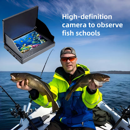 Fish Finder with HD Underwater Camera 4.3 Inch Screen 140° Wide Angle Lens Fish-Attracting Light – Portable Viewing Set for Ice Fishing Lake River Dock