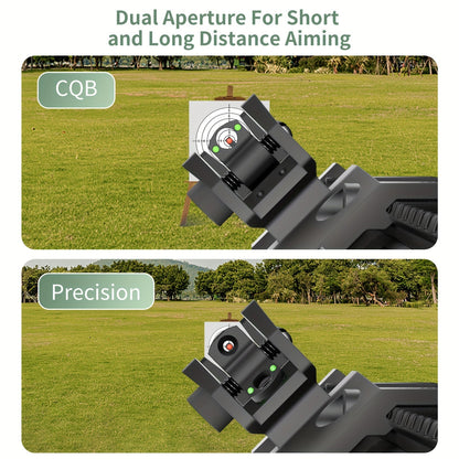 45 Degree Offset Flip Up Iron Sights for AR15 – Fiber Optic Red Green Dots, Tool-Free Adjustable, 20mm Rail Mount, Rapid Transition Backup Canted Sights for Rifle Shooting Outdoors