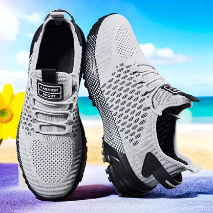 Men's Double Mesh Breathable Sneakers – Lightweight Non-Slip Running Shoes for Jogging Fitness Daily Travel & Casual Wear, Fashionable Sports Shoes Sizes US 7-14 in Multiple Colors
