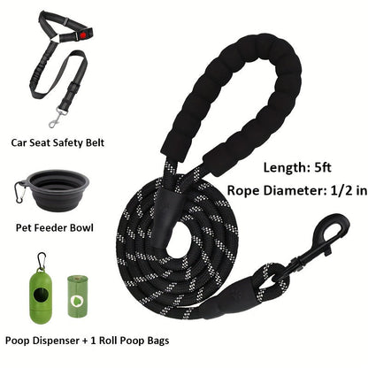 No-Pull Dog Harness & Leash Set 6-in-1 – Reflective No-Choke Oxford Vest with Dual Leash Clips & Easy Control Handle for Small Medium Large Dogs, 5 Colors XS to XL