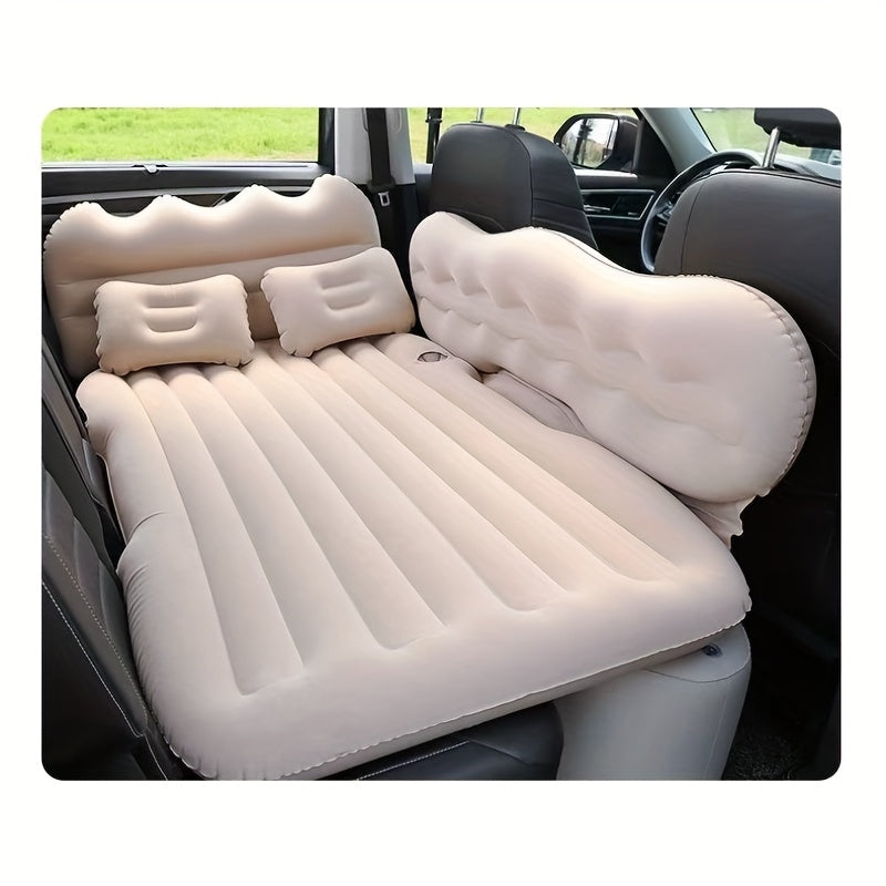 SUV Air Mattress Inflatable Car Bed for Camping & Travel - Universal Flocked Blow Up Mattress for SUV Trunk Back Seat, Portable Car Camping Bed with Storage Bag & Repair Kit, Road Trip Accessories