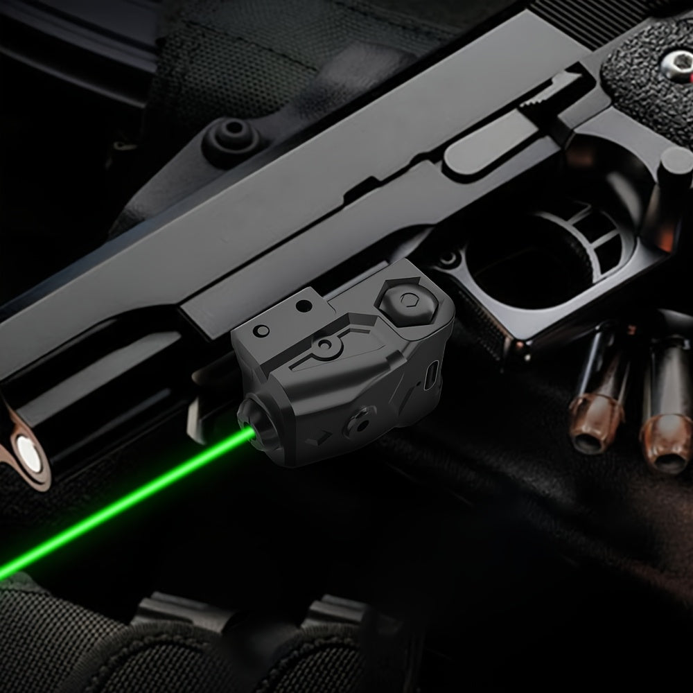 Compact Pistol Laser Sight Green Red Purple Type-C Rechargeable Ultra Compact Handgun Laser with 20mm Picatinny Rail Ambidextrous Switch for Most Pistols and Rifles