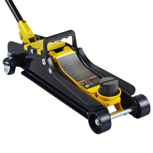 Happybuy 2.5 Ton Low Profile Floor Jack – Compact Alloy Steel Hydraulic Sport Jack, Single Cylinder Rapid Pump, 3.35–14.96" Lift Range for Cars, SUVs & Trucks – Black