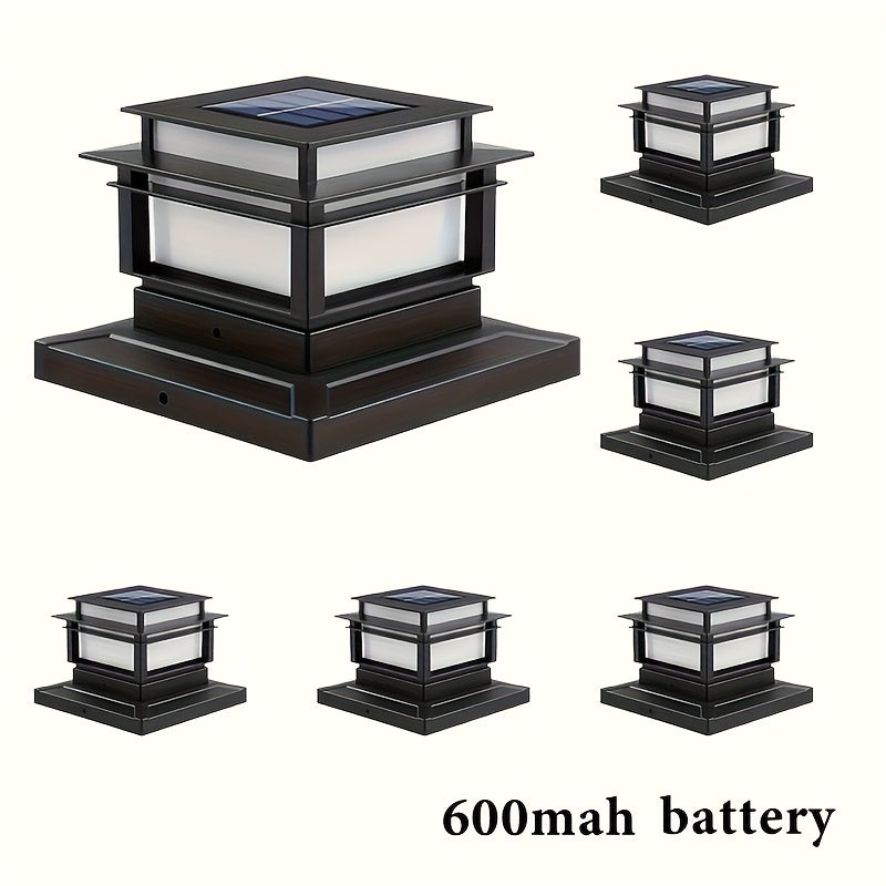 Solar Post Cap Lights 6 Pack Outdoor – Bright LED Solar Powered Fence Post Lights, Waterproof Auto On/Off, for Deck, Porch, Patio, Garden, Stair & Yard Decoration