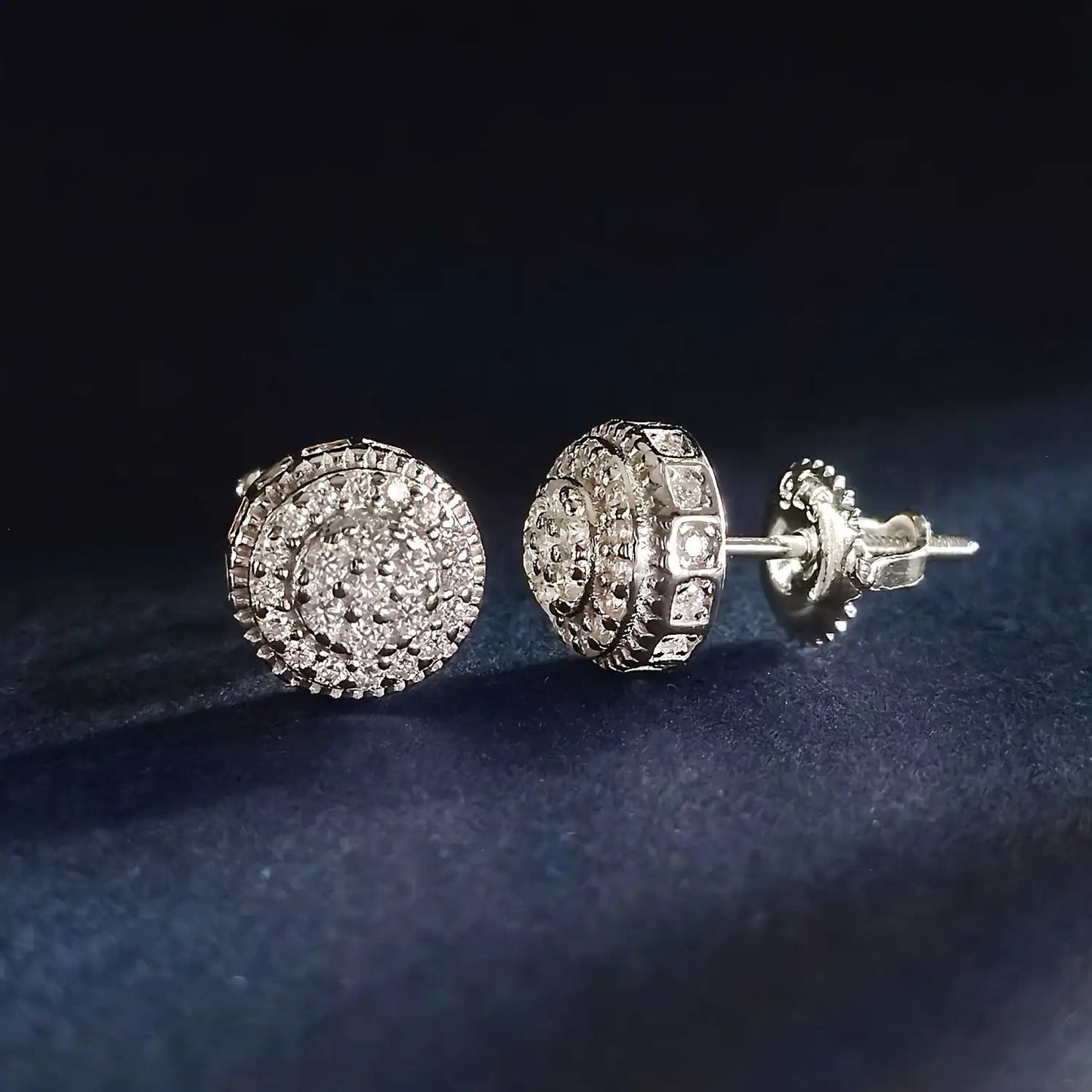 925 Sterling Silver Moissanite Stud Earrings 0.43ct Round Full-Plate Minimalist Diamond Alternative Ear Studs for Women Elegant Luxury Daily Wear and Gift Jewelry Christmas Birthday Anniversary