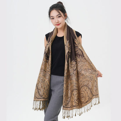 Phoenix Tail Paisley Pashmina Scarf – Thick Warm Wrap Shawl for Women, Luxurious Soft Fabric in 17 Vibrant Colors, Versatile for Formal Events, Everyday Wear & Gifting