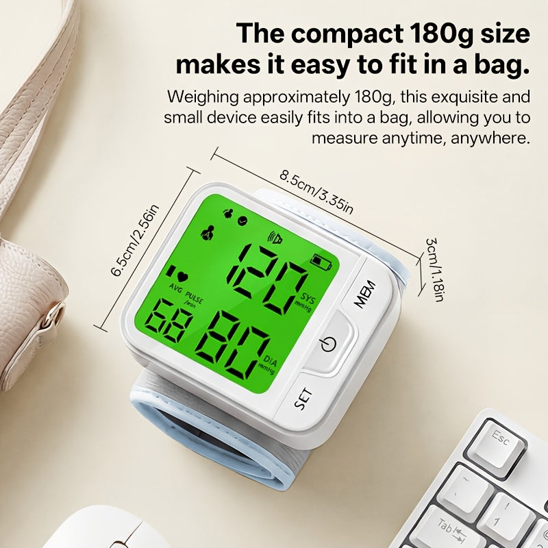 Wrist Blood Pressure Monitor Automatic Digital BP Cuff – Large LCD Display Pulse Rate Irregular Heartbeat Detection Portable Home Use for Seniors Adults