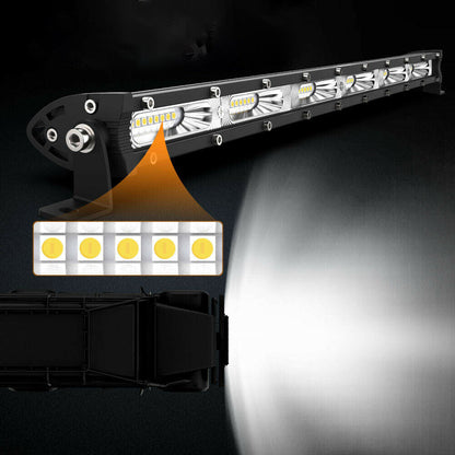 20 Inch 180W LED Light Bar Offroad Single Row – Ultra Slim 12V/24V Work Lamp for Truck, ATV, SUV, Tractor, Jeep & Boat – 6000K White, 50000Hr Lifespan – Velora