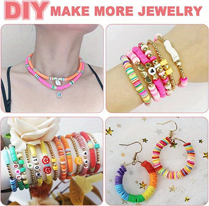 7200pcs Clay Beads Bracelet Making Kit Colorful Soft Clay Beads for DIY Friendship Bracelets Jewelry Making with Storage Box Complete Bead Set for Girls Kids Teens Adults Craft Supplies