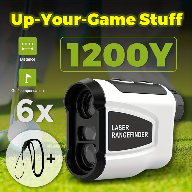 Golf Laser Rangefinder 1200 Yards – 6.5x Magnification Slope Compensation HD Flag Lock Anti-Vibration USB Rechargeable, High Precision Quick Positioning Golf Distance Meter, White Sleek Design