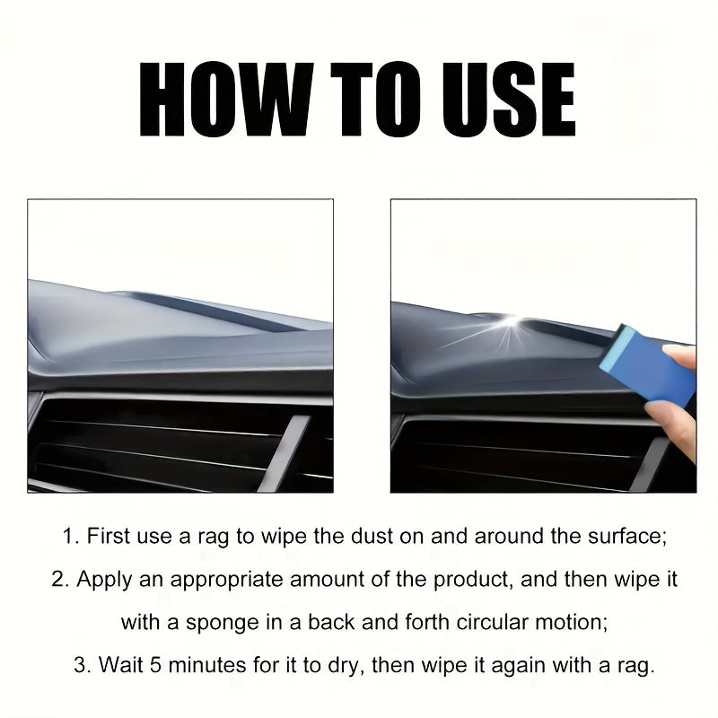 KJM Automotive Plastic Restorer & Whitening Cream 150g with Sponge – All-in-One Dashboard, Tire & Seat Restorer, Car Interior Polish, Upholstery Care, Long-Lasting Gloss & UV Protection