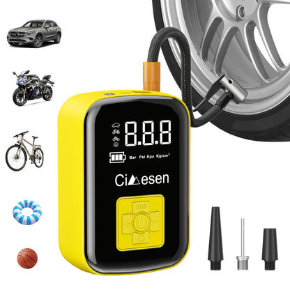 Portable Cordless Tire Inflator 150PSI Digital Display USB-C Rechargeable 4000mAh for Car Motorcycle Bike Ball