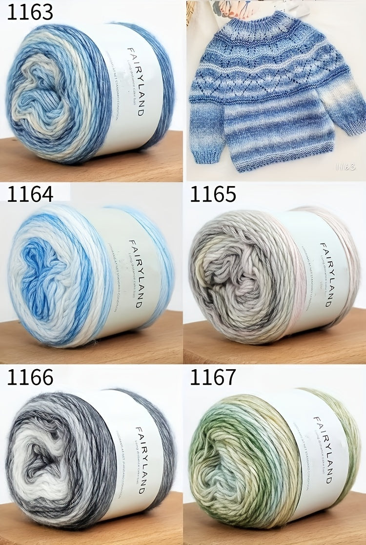 Colorful Yarn Thread & Weaving Accessories Kit 2/4pcs Cotton Acrylic Wool Blend with C-Type Buckle Weaving Needle Bow Twist Needle DIY Knitting Crochet Sweater Scarf Beginner Craft Set
