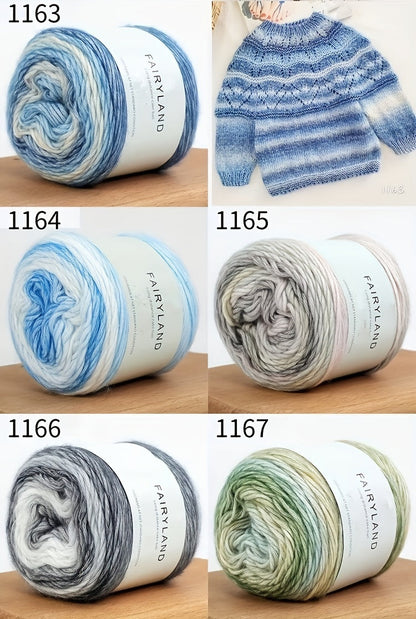 Colorful Yarn Thread & Weaving Accessories Kit 2/4pcs Cotton Acrylic Wool Blend with C-Type Buckle Weaving Needle Bow Twist Needle DIY Knitting Crochet Sweater Scarf Beginner Craft Set