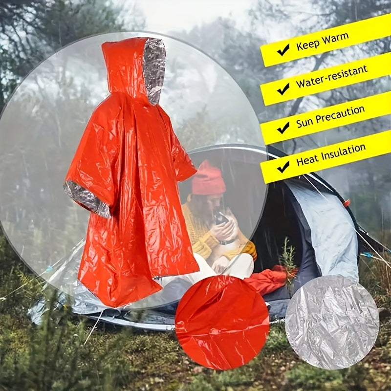 Emergency Rain Poncho Reusable 4-Pack & 14-Pack – Retains 90% Body Heat, Waterproof Weather Resistant Raincoat for Men Women Adults, Camping Hiking Survival Kit Emergency Supplies