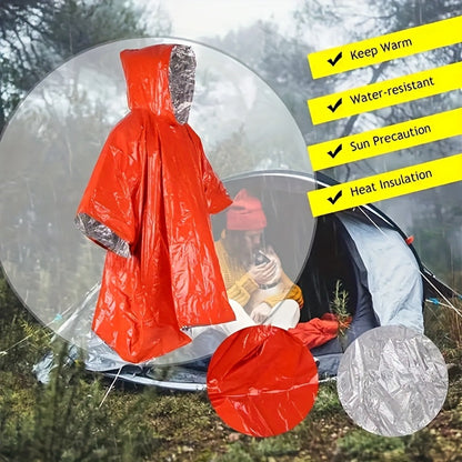 Emergency Rain Poncho Reusable 4-Pack & 14-Pack – Retains 90% Body Heat, Waterproof Weather Resistant Raincoat for Men Women Adults, Camping Hiking Survival Kit Emergency Supplies