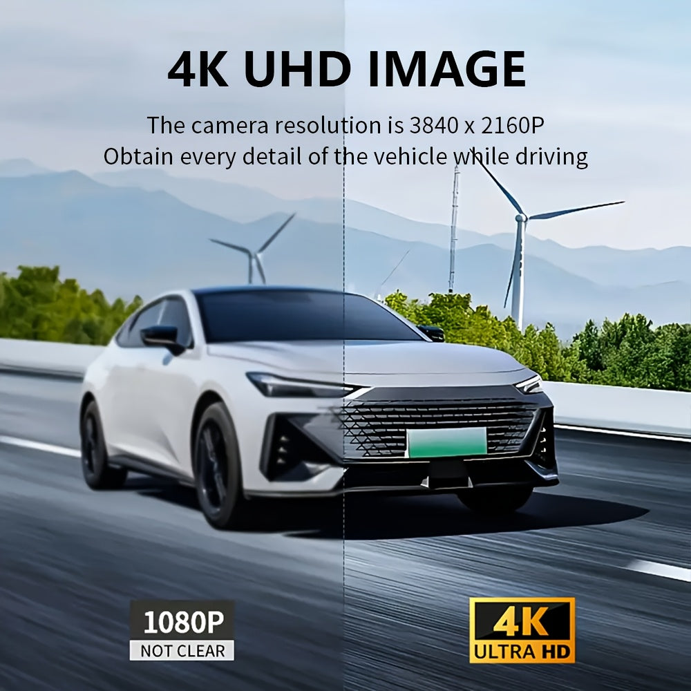 3 Channel Dash Cam 4K Front + 4K Interior + 1080P Rear with Free 32GB Card, Night Vision, G-Sensor, Wide Angle, Real-Time Recording & Parking Monitor – Velora