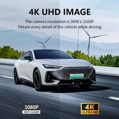 3 Channel Dash Cam 4K Front + 4K Interior + 1080P Rear with Free 32GB Card, Night Vision, G-Sensor, Wide Angle, Real-Time Recording & Parking Monitor – Velora