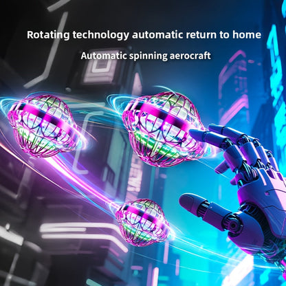 Smart Sensor UFO Hovering Flying Ball Toy Hexagonal Spinning Saucer Drone Autonomous Flight Hand Controlled Indoor Flying Robot Kids Adults Birthday Christmas Gift Blue Purple Red