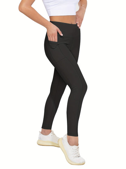 Women's High Waist Yoga Pants with Tummy Control & Butt Lifting – Soft Elastic Breathable Leggings for Fitness, Cycling, Running & Yoga, Black Dark Gray Burgundy Navy, Sizes S-XXL
