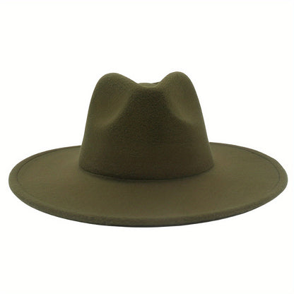Wide Brim Cowboy Hat for Men & Women – Western Felt Fedora Cowgirl Cap, Classic Jazz Panama Trilby Style, Sun Hat for Outdoor Festivals, Travel & Everyday Casual Wear