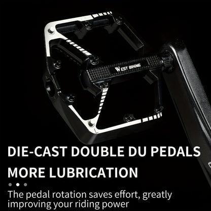 Aluminum Alloy Bike Pedals 3 Bearings Non-Slip Lightweight Bicycle Pedals with Hexagonal Sleeve for Mountain Bikes & Road Bikes – Easy Install, Durable Multi-Color Cycling Accessories, 1 Pair