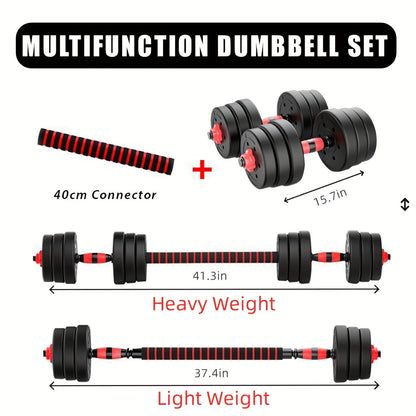 Adjustable Dumbbell Set 22LB & 44LB for Men & Women – Free Weight Home Gym Equipment with Barbell Connector & Bumper Plates for Strength Training, Muscle Building & Fitness Workouts
