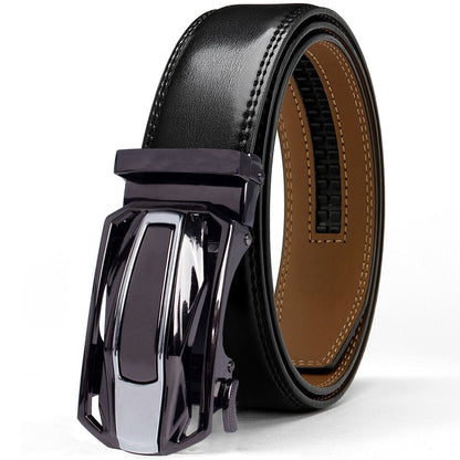 2-Pack Men's Ratchet Leather Belt Set – Sliding Adjustable Buckle, 1-3/8" Width, Sizes 26"-54", 3 Color Combos, Dress & Fashion Belt, Perfect Christmas & Father's Day Gift