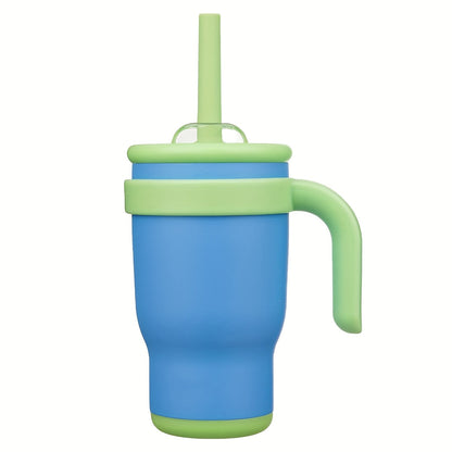 14oz Insulated Coffee Mug with Handle & Straw for Women – Double Wall Stainless Steel Tumbler, Pastel Silicone Boot Sleeve, Splash-Proof Lid, Fits Cup Holders – Cute Aesthetic Cup for Office, Gym, Yoga & Car