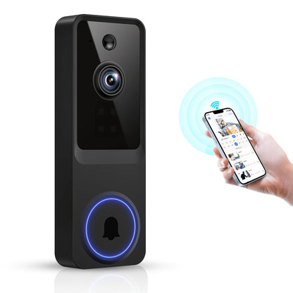 Wireless Doorbell Security Camera 1080P HD | 166° Panoramic View, Auto Tracking, Night Vision, Spotlight, Two-Way Audio, Person & Vehicle Detection, 2.4G WiFi – 1pc or 2pcs