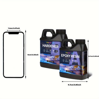 FUNEPOXY Crystal Clear Epoxy Resin Kit 1:1 Self-Leveling High-Gloss Finish for Tabletop Bar Top Live Edge Tables Casting Resin Art Jewelry Making 16oz 32oz 64oz 1 Gallon 2 Gallon