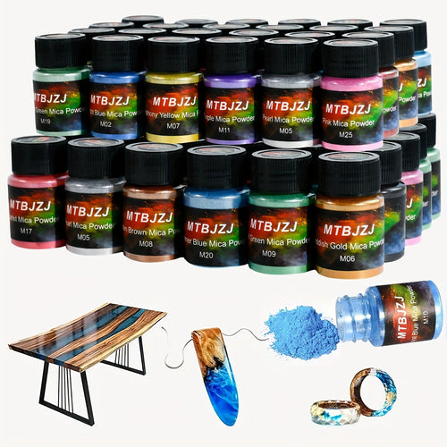 28-Color Resin Casting Powder Set – Fine Bubble-Free Pigment Powder for Resin Art, Jewelry Making, DIY Crafts & Beginners, Vibrant Mixed Colors – Qu Gofang