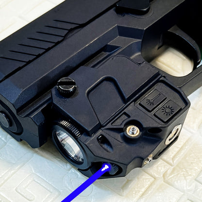Tactical Green Laser Sight LED Flashlight Combo for Picatinny Rail Ambidextrous USB Rechargeable Fits Air Pistols Handguns Shotguns Rifles Compact Lightweight 55g