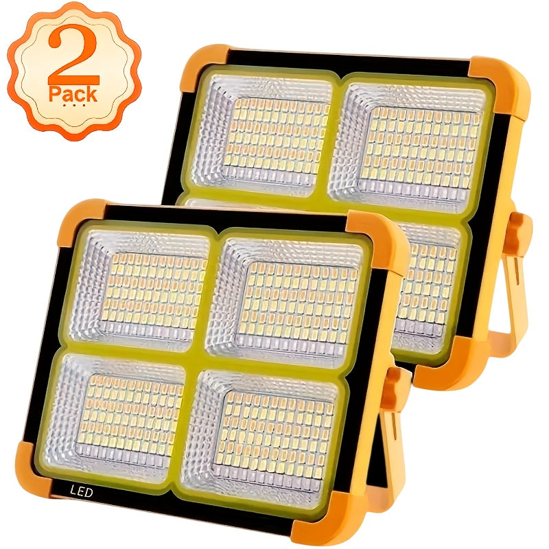 Solar LED Work Light 2000 Lumens with Magnetic Hook – Solar & USB Dual Charging, Adjustable Brightness Rechargeable Spotlight for Camping, Hiking & Outdoor Use – Available in 1, 2, 6 & 10 Pack