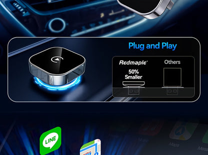 Wireless CarPlay Adapter 2026 Upgraded Mini Dongle – 2-in-1 iPhone & Android Auto, Convert Wired to Wireless, USB-A & USB-C, Dual-Band Low Latency, Auto Connect, FCC Certified