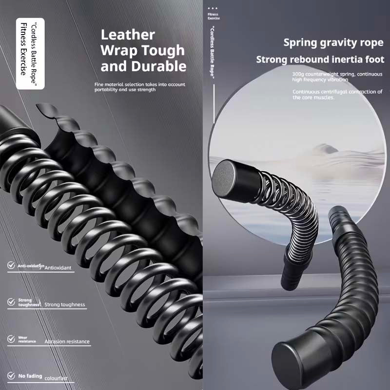 Ropeless Battle Ropes 2-Pack – Cordless Portable Weighted Workout Ropes for Home Gym HIIT Cardio Full Body Training Arms Shoulders Core Legs Exercise Equipment for Adults Beginners