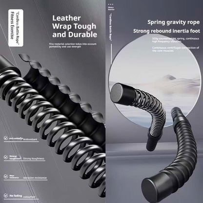 Ropeless Battle Ropes 2-Pack – Cordless Portable Weighted Workout Ropes for Home Gym HIIT Cardio Full Body Training Arms Shoulders Core Legs Exercise Equipment for Adults Beginners