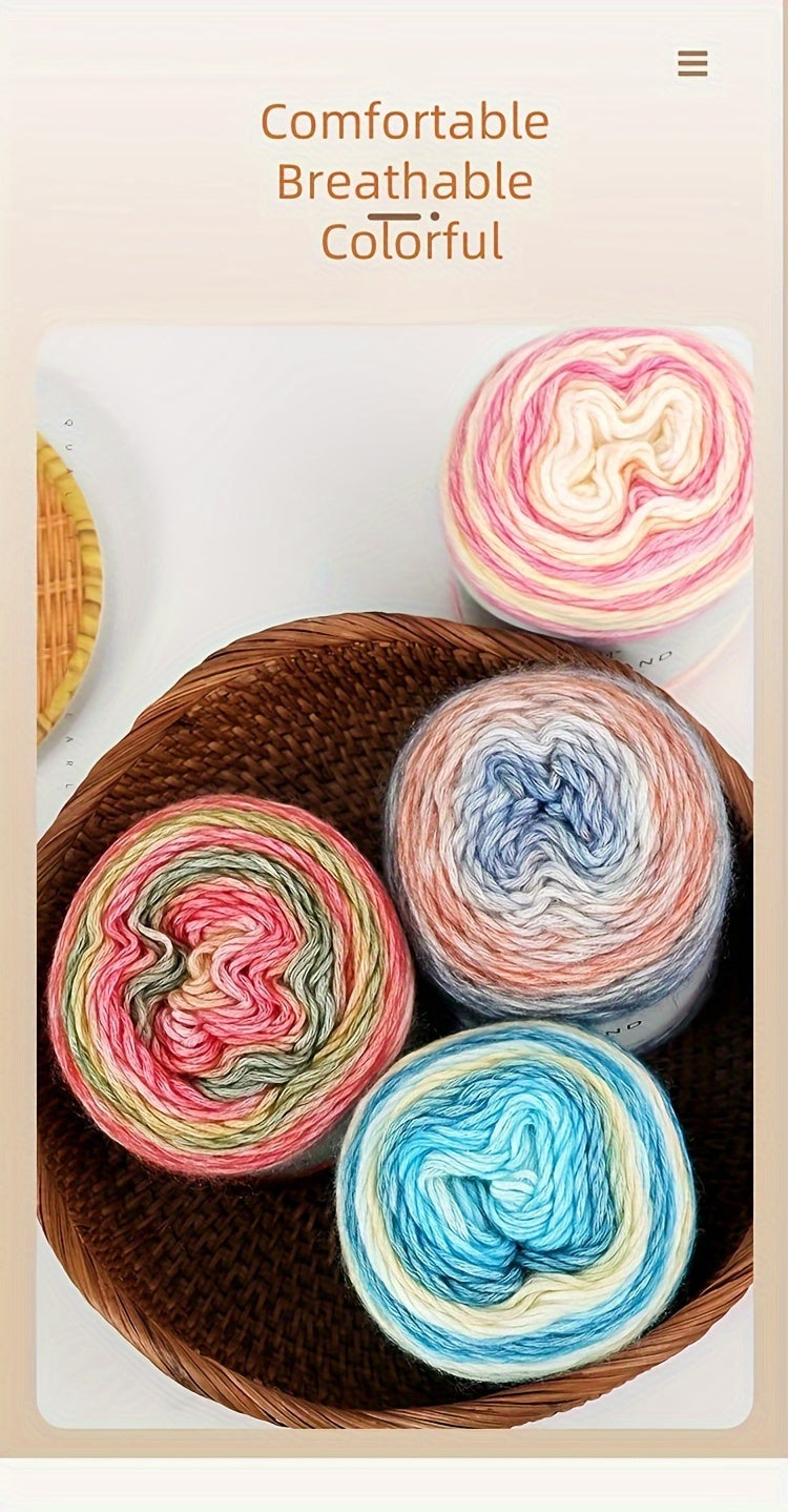 Colorful Yarn Thread & Weaving Accessories Kit 2/4pcs Cotton Acrylic Wool Blend with C-Type Buckle Weaving Needle Bow Twist Needle DIY Knitting Crochet Sweater Scarf Beginner Craft Set