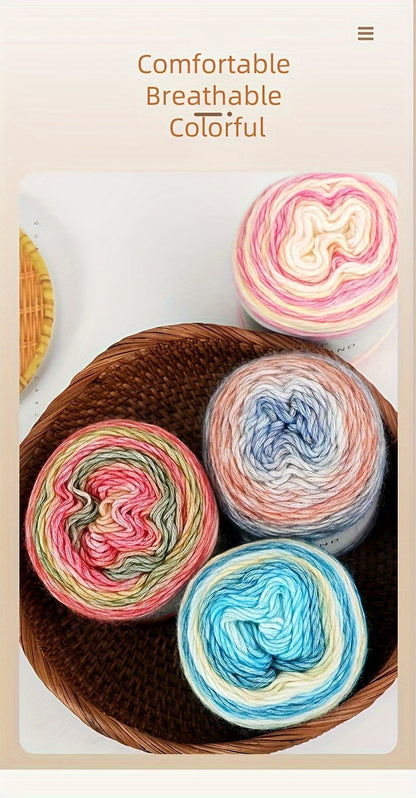 Colorful Yarn Thread & Weaving Accessories Kit 2/4pcs Cotton Acrylic Wool Blend with C-Type Buckle Weaving Needle Bow Twist Needle DIY Knitting Crochet Sweater Scarf Beginner Craft Set