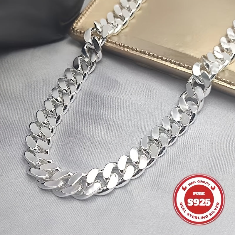 S925 Sterling Silver Cuban Chain Necklace for Men – 6mm & 10mm Wide, 18 to 24 Inch, Handcrafted Heavyweight Bold Link Chain, Durable Everyday & Special Occasion Jewelry