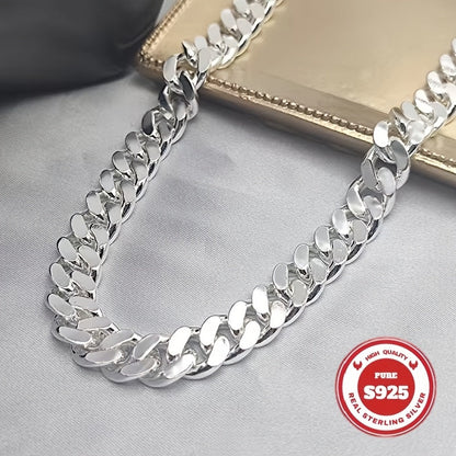 S925 Sterling Silver Cuban Chain Necklace for Men – 6mm & 10mm Wide, 18 to 24 Inch, Handcrafted Heavyweight Bold Link Chain, Durable Everyday & Special Occasion Jewelry